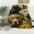 thumbnail image 4 of RKSupls Christmas Throw Blanket, Labrador Puppy Soft Flannel Blanket, Fuzzy Warm Cozy Happy New Year Blanket for Couch Bed Home Decor, 50*60in, 4 of 7