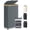 Grey-75L, variant on Slim Laundry Basket with Wheels,Freestanding Laundry Hamper with Lid&Bamboo Handles(100L Black)