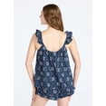 thumbnail image 5 of Joyspun Women's Woven Sleep Cami and Shorts Set with Ruffle, 2-Piece, Sizes XS-3X, 5 of 6