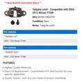 thumbnail image 2 of Tailgate Latch - Compatible with 2004 - 2012 Nissan TITAN 2005 2006 2007 2008 2009 2010 2011, 2 of 2