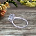 thumbnail image 4 of Cushion Cut 1.25 Carat Vintage Floral Aquamarine Engagement Ring On 10K White Gold Anniversary Gift Personalized For Brides, 4 of 5