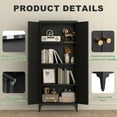 thumbnail image 6 of 65" Kitchen Pantry Storage Cabinets with 2 Doors and 3 Adjustable Shelves, Black Pantry Cabinet, Tall Metal Food Storage Cupboard for Kitchen, Dining Room, 6 of 7