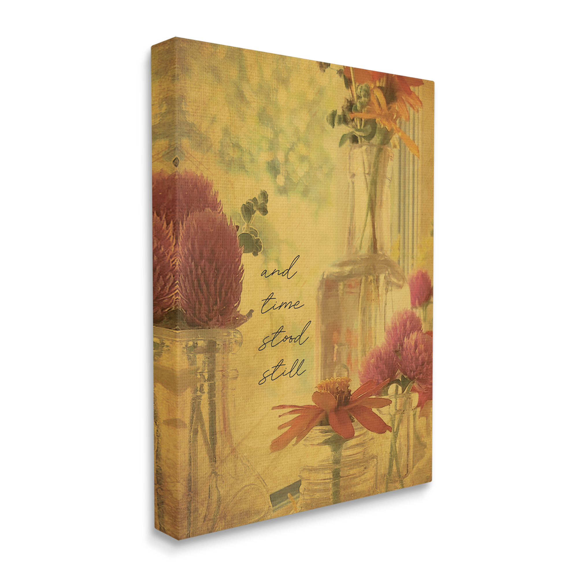 Stupell Industries Elegant Flower Vase Vintage Cursive Poetry Quote Graphic Art Gallery Wrapped Canvas Print Wall Art, Design by Tammy Apple