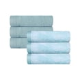 thumbnail image 2 of Superior Cotton Solid and Marble Hand Towel Set of 6, Cyan, 2 of 7