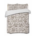 thumbnail image 2 of Farmhouse Brown Twin Size Down Alternative Comforter, Lightweight Comforter Quilt Bedding Set with Pillow Shams Vintage Flower Leaf Botanical Plant All Seasons Bed Comforter Duvet Insert 68"x86", 2 of 7