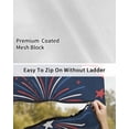 thumbnail image 6 of 4th of July RV Awning Sun Shade Screen 9'X7' American Flag Fireworks Mesh Sunscreen Star Stripes Red White Blue Awning Shade Screen with Zipper UV Blocker Completed Kits for RV Motorhome Camper, 6 of 7