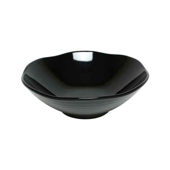Excellante Classic Black Extra Heavy Weight Melamine Dinnerware Collection 45 Oz, 9" X 3" Soup Bowl, Comes in Dozen