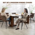 thumbnail image 4 of HOMCOM Dining Chairs Set of 4 with Backrest and Steel Legs, Brown, 4 of 10