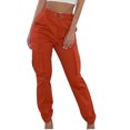 thumbnail image 4 of Women's Casual Beam Foot Outdoor All Occasions High Waisted Cargo Pant Baggy Jogger Pants Trousers with Pockets, 4 of 7