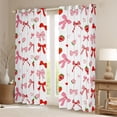 thumbnail image 2 of Erosebridal Bowknot Kids Curtains Pack of 2 (42x84 Each), Strawberry Print Curtains Blackout, 2 of 6