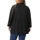 thumbnail image 3 of Cárdigan ligero de mujer plus size GRACE & GRANDEUR, tejido de ganchillo, con dise?o de encaje, de manga larga, casual, abierto por delante, talla 2X, color negro, 3 of 5