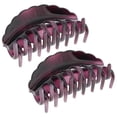 thumbnail image 1 of Paquete de 2 pinzas para el pelo con diseño floral grande para mujer, con clip y abrazadera. Púrpura, 1 of 9