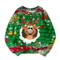 thumbnail image 4 of Blusas y camisas de manga larga con cuello redondo para niños Estampados navideños de manga larga Casual Suelto Forro polar para mayor calidez Sudadera con capucha de manga larga con cuello redondo pa, 4 of 4