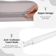 INFANS Bed Rail for Toddlers, 59 Foldable Safety Baby Bed Rail Fit for Kids Twin, Extra Long Swing Down Bed Guardrail for Convertible Queen, Full, King Mattress Side Guard