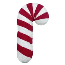 17-Inch Plush Candy Cane Pillow Red White Christmas Decoration Soft Short Plush PP Cotton For Bedroom Sofa Living Room Holiday Gift - 1pc