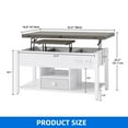 thumbnail image 2 of Dextrus 4-in-1 Lift Top Coffee Table with RGB Light, Storage, Power Outlets, Dual Tops, White, 2 of 10