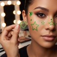 thumbnail image 2 of Green Rhinestone 6 Inch Face Gems Heart and Star Shaped Self-Adhesive Makeup Crystal for Rave Decor Festival Accessories and Diy Crafts, 1 Pack, 2 of 4