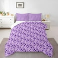 thumbnail image 2 of Erosebridal Purple Checkered Bedding Queen Comforter Set, Square Geometric Comforter Sets Queen Size, Abstract Reversible Down Comforter, Ultra Soft Bedroom Decorative, 3pcs, 2 of 8