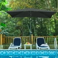 thumbnail image 1 of Wulful 6.5 ft Rectangular Outdoor Market Patio Umbrella, Gray, 1 of 6