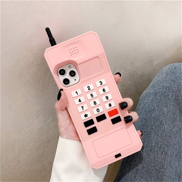 Étui pour Design de Carton en Silicone, Housse Mignonne, Mode, Drôle, Kawaii, Peau 3D, Accessoires de Protection, Étui Antichoc, Résistante aux Rayures, Étuis Filles Enfants, Rose Rétro, iPhone 12 Mini