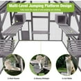 thumbnail image 3 of ZephyPaws 111 in Large Catio Outdoor Cat Enclosures,Wooden Cat House with Rest Houses,Platforms,Bridge and Waterproof UV Cover,Gray, 3 of 7