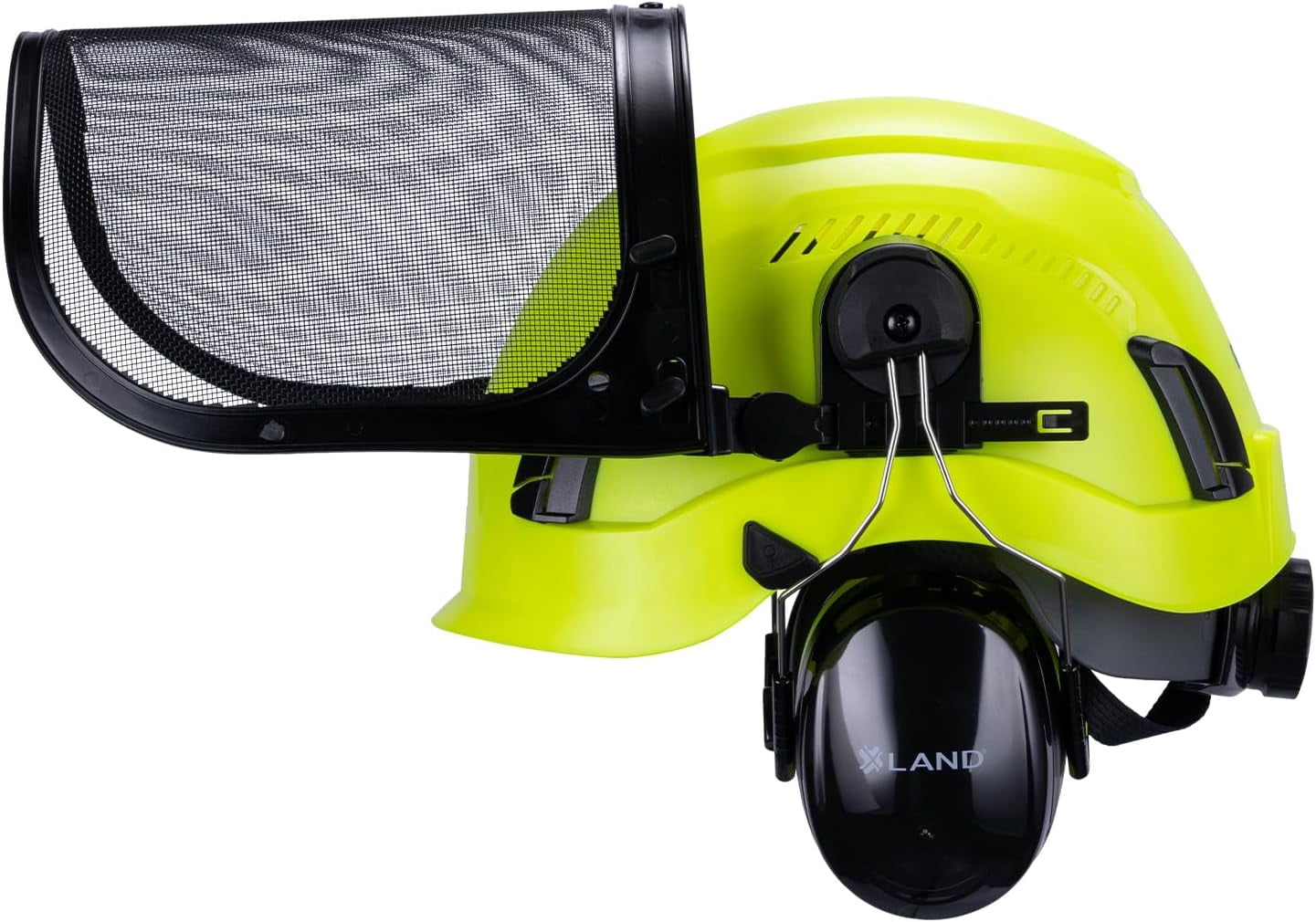 EcoPro Forestry Kit - ANSI Z89.1 Type I Class C Vented - Forestry Helmet Kit with Faceshield & Earmuffs - 3 in 1 Ideal for Arborist - Lime Green