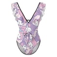 thumbnail image 4 of Kuromi And My Melody Women's One Piece Swimsuit Tummy Control V Neck Bathing Suits, 4 of 6