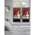 thumbnail image 4 of Kitchen Curtains 45 Inches length, Chef Window Treatment Curtain Drapes, Cartoon Red Food Cooking Black White Buffalo Check Lightweight Window Panels for Living Room Bedroom, 52"x45", 2 Panels, 4 of 7