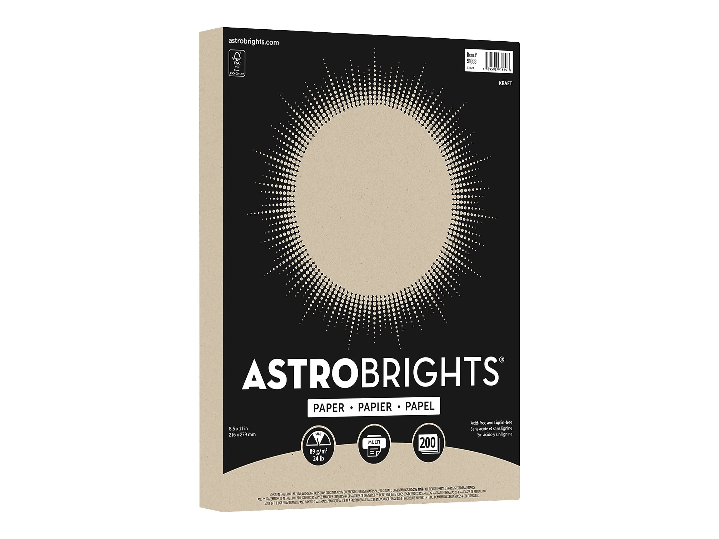 Astrobrights Multipurpose Colored Paper 24 lbs. 8.5" x 11" Kraft
