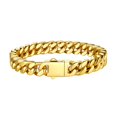 thumbnail image 1 of Brazalete Bestyle con cadenas cubanas de Miami chapadas en oro de 18 quilates, 19 cm, 1 of 9