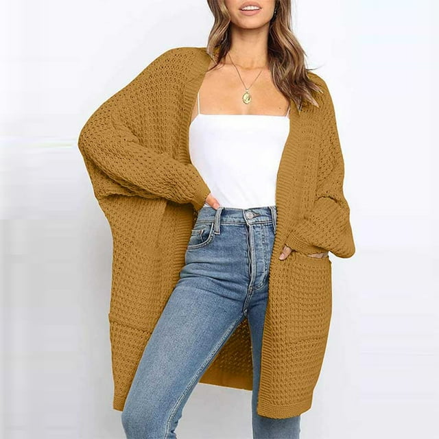 Top à Manches Longues Solide Cardigan Cardigan Léger Cardigan sur Clearance