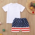 thumbnail image 6 of HCNTES 4th of July Outfit forBaby Boy 6 12 18 24 Months 2T 3T All American DudeGraphic T-Shirt & Star Striped Shorts 2-Piece Independence Day Clothes Set, 6 of 7