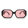 thumbnail image 3 of Retro Octagonal Dimensional Plastic Thick Temple Fashion Sunglasses Black - Pink, 3 of 8