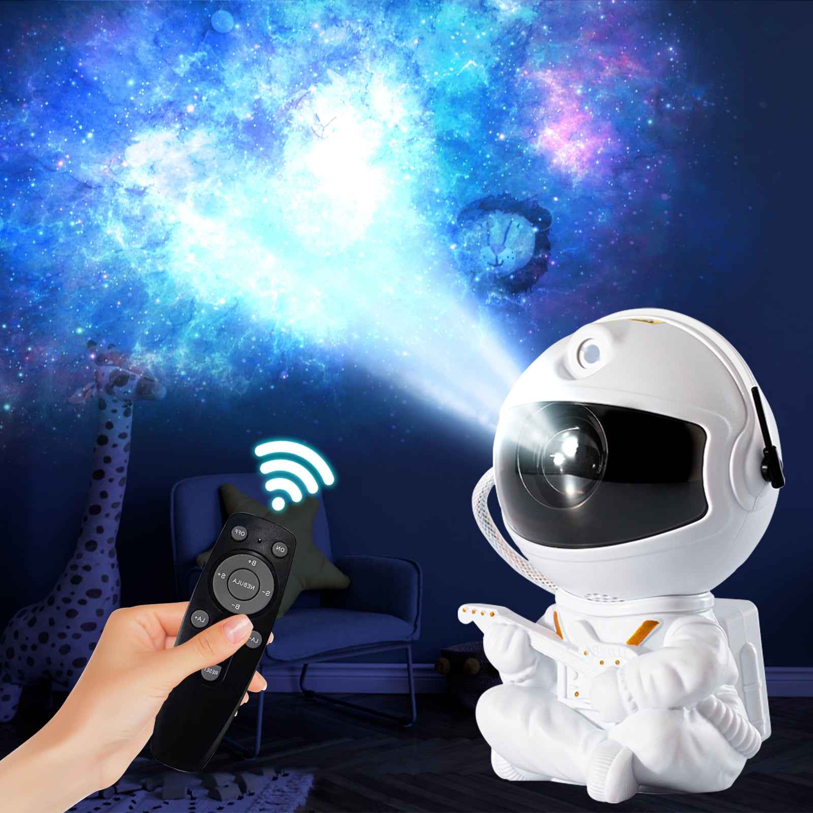 BM Ecom Starry Night Light Projector Astronaut LED Projection Lamp with  Remote Control, Adjustable Head Angle