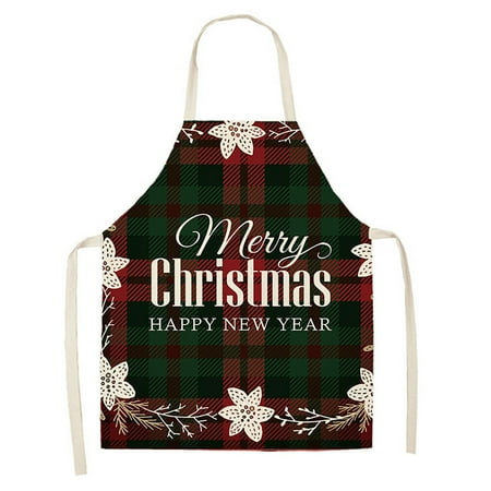 

Merry Christmas Apron Christmas Kitchen Cooking Aprons Black And Red Plaid Aprons Adjustable Buffalo Plaid Baking Apron Grilling Christmas