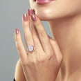 thumbnail image 5 of Gem Stone King 18K Rose Gold Plated Silver  Ring Set with Oval Moissanite (5.22 Cttw), 5 of 5