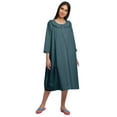thumbnail image 1 of Moomaya Robe de Nuit en Coton Uni pour Femmes, Manches Longues, 1 of 6