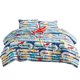 thumbnail image 2 of Tiburones Azules Peces Vida Marina Niños Juego de Cama Bordado Suave, 2 of 4