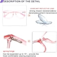 thumbnail image 3 of GJX 2-Pack Progressive Multifocal Computer Glasses Women Men Blue Light Blocking Reading Glasses Spring Hinge Readers (1Pink 1 Transparent,3.0), 3 of 7