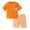 a-Orange14780, variant on VNKIDY Boys Girls Kids Two Piece Outfit Set Cartoon Bird Print Short Sleeve Crewneck TShirts Stripe Shorts Casual Summer Set For Daily Wear Orange 5-6 Years