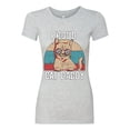 thumbnail image 3 of Proud Cat Daddy Cat Lover Womens Slim Fit Junior Tee, Heather Grey, Small, 3 of 5