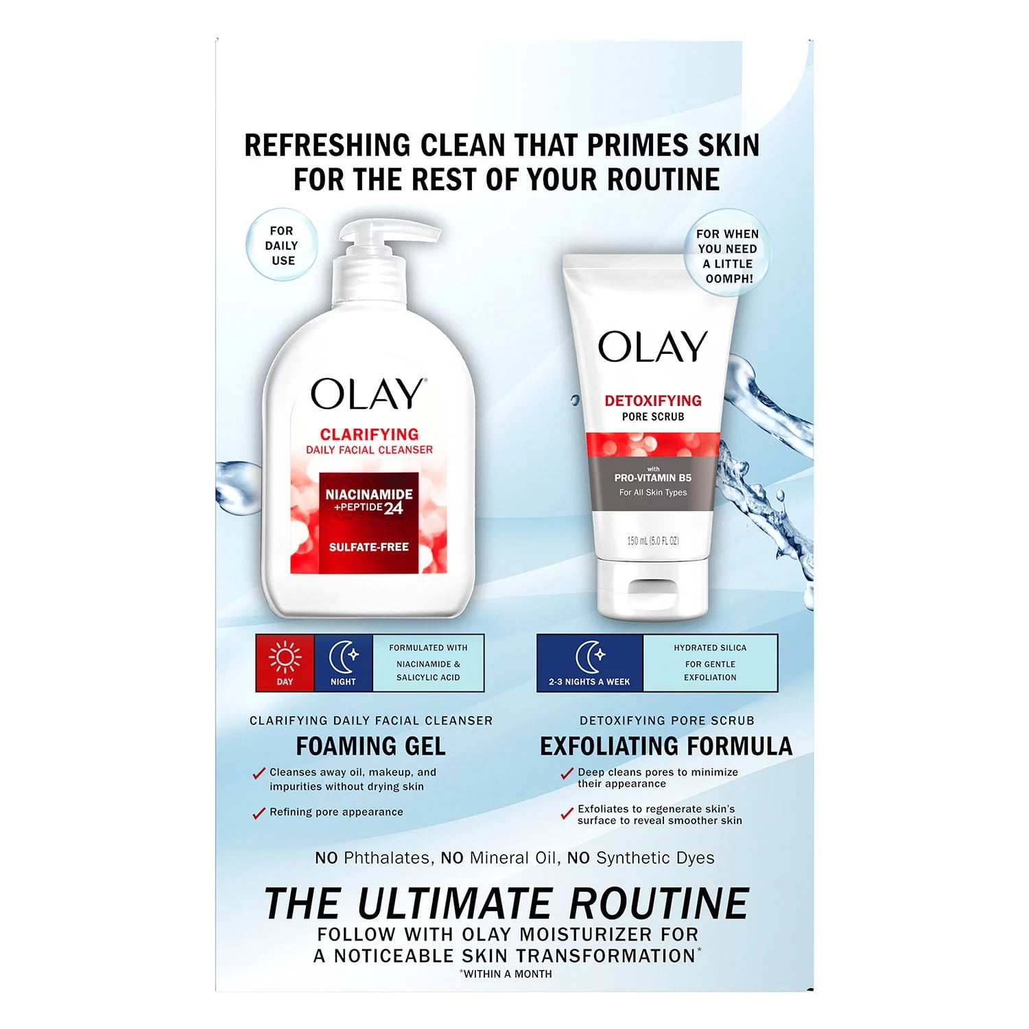 Olay Facial Cleansing Duo, 16 fl. oz. Face Wash and 5 fl. oz. Pore Scrub