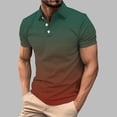 thumbnail image 2 of Vetsdori Mens Polo Shirts Short Sleeve Work Pullover Summer Gradient Casual Collar Tops for Men Graphic, 2 of 6