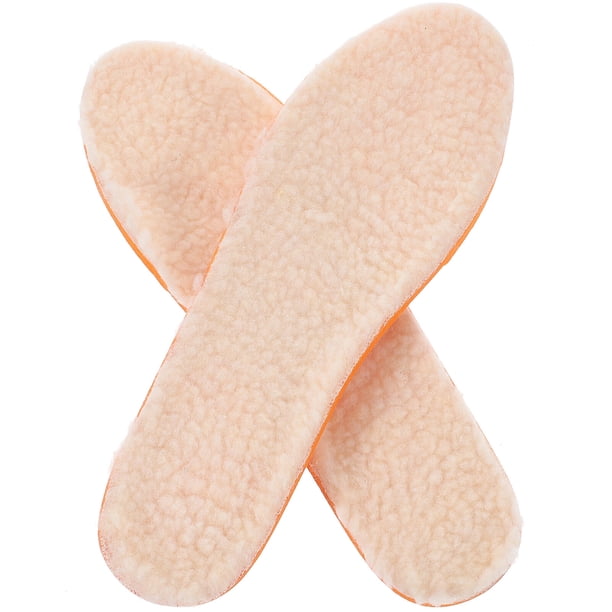 EeaseMX Plantillas de lana de cordero sintética, amortiguadoras y masajeadoras, para hombre y mujer, talla 33-36, color beige.