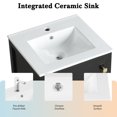 thumbnail image 6 of 20" Bathroom Vanity with Sink & 1 Drawer, Real Wooden Bathroom Storage Cabinet with 1 Soft Closing Door & Storage Rack, Black, 6 of 9