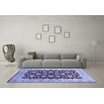 thumbnail image 3 of Ahgly Company Machine Washable Indoor Square Oriental Blue Traditional Area Rugs, 7' Square, 3 of 4