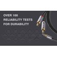 thumbnail image 3 of DUKABEL Cables RCA largos de la serie superior (8 pies/2,4 metros) RCA a 3,5 mm 2 machos RCA a AUX Cable de audio trenzado de nailon cristal/chapado en oro de 24 quilates/conductor 99,99% 4N OFC, 3 of 5