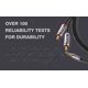 thumbnail image 3 of DUKABEL Cables RCA largos de la serie superior (8 pies/2,4 metros) RCA a 3,5 mm 2 machos RCA a AUX Cable de audio trenzado de nailon cristal/chapado en oro de 24 quilates/conductor 99,99% 4N OFC, 3 of 5