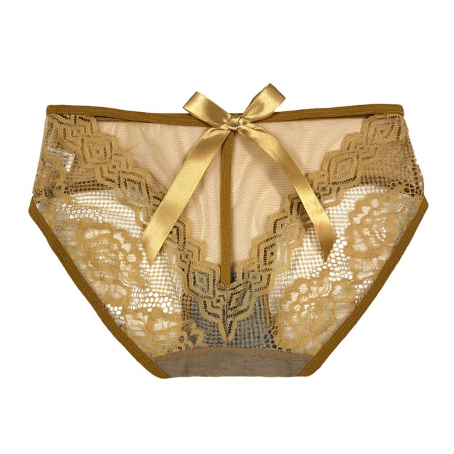 Gibobby Ropa interior de encaje sexy Tanga Sexy transparente de encaje Floral para mujer, Tanga Sexy de cintura alta, bragas caladas de cintura(Amarillo,Talla única)