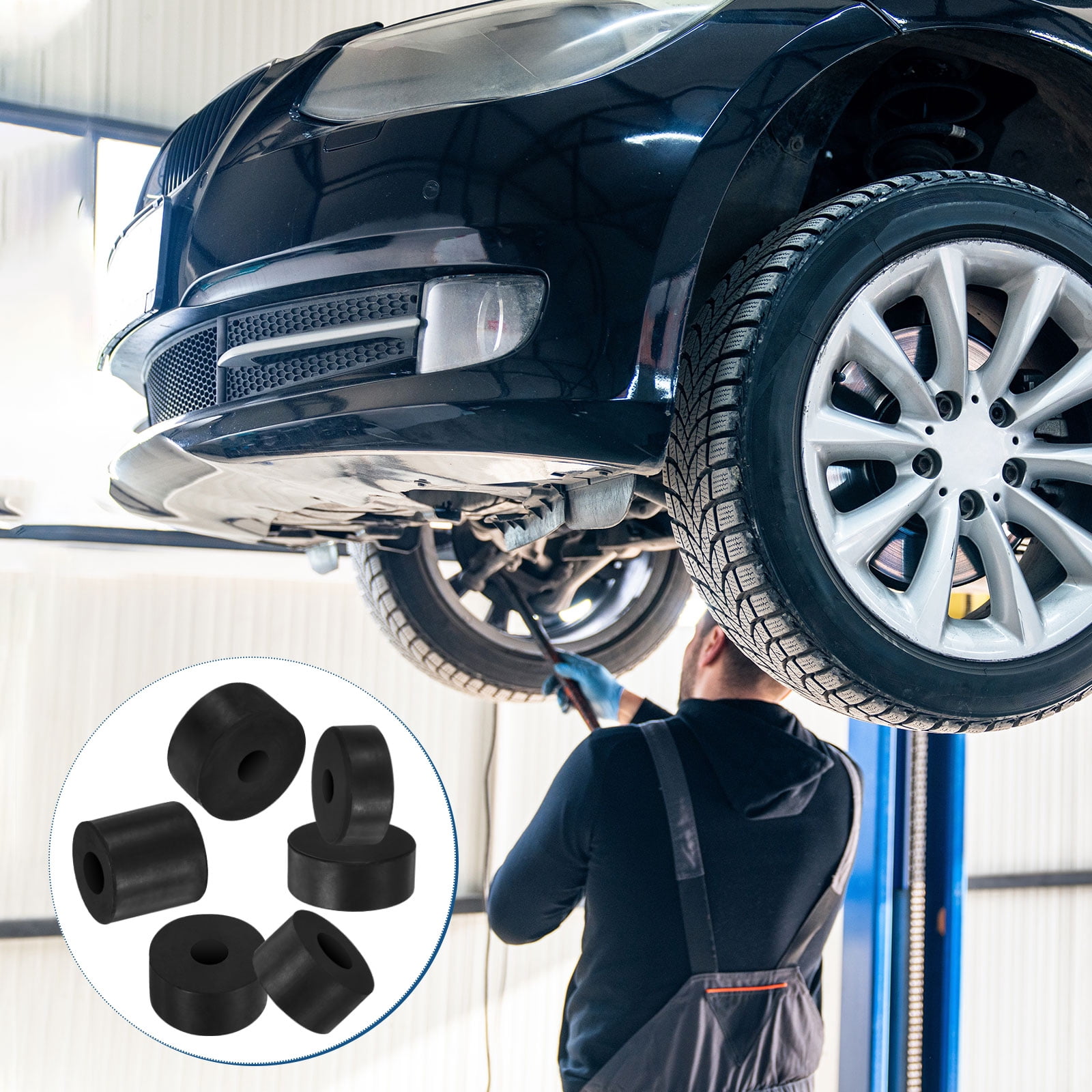Uxcell 16-Pack Rubber Spacer 0.47" ID x 1.57" OD x 0.79" Thick Vibration Pads